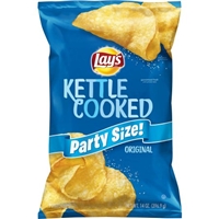 Lay's Kettle Cooked Potato Chips Original Party Size Food Product Image