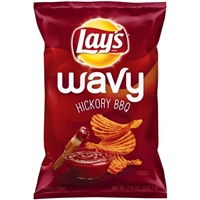 Lay's Wavy Hickory BBQ Potato Chips Food Product Image