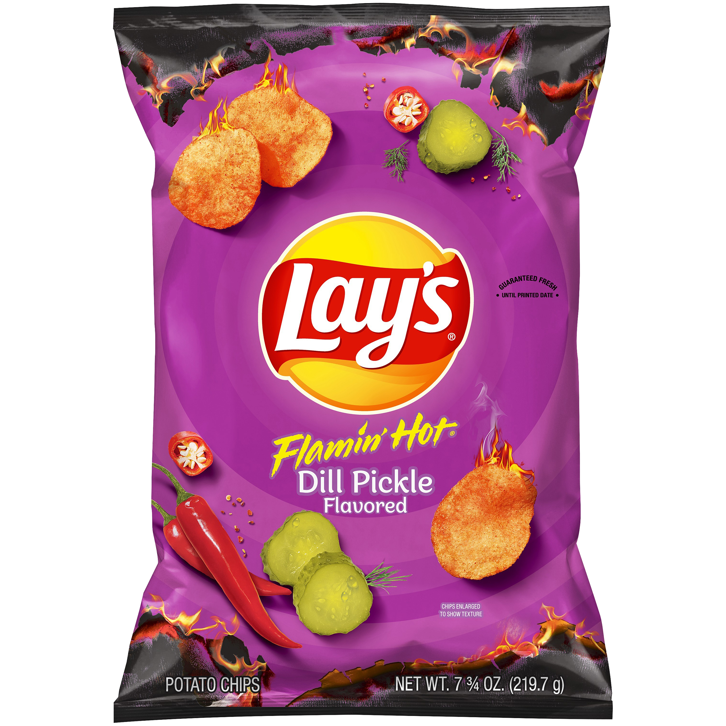 Lay's Flamin' Hot Dill Pickle Potato Chips - 7.75oz Product Image