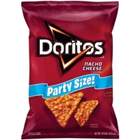 Doritos Tortilla Chips Party Size! Nacho Cheese Food Product Image