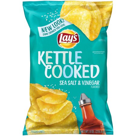 Lay's Kettle Cooked Potato Chips Sea Salt & Vinegar Product Image