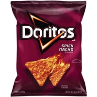 Doritos Spicy Nacho Flavored Tortilla Chips Food Product Image