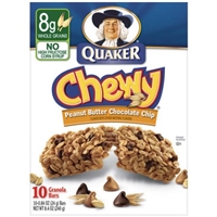 Quaker Chewy Peanut Butter Chocolate Chip Granola Bars Food Product Image