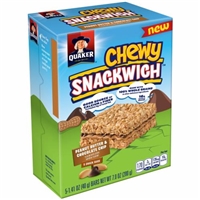 Quaker Chewy Snackwich Peanut Butter & Chocolate Chips, 5 CT Food Product Image
