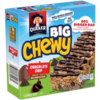 Quaker Big Chewy Chocolate Chip Granola Bars - 5 Ct Food Product Image