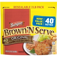 Banquet Brown 'N Serve Fully Cooked Sausage Patties Original - 40 CT Product Image