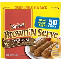 Banquet Brown 'N Serve Original Fully Cooked Sausage Links - 50 CT Food Product Image