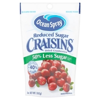 Ocean Spray Craisins Dried Cranberries Reduced Sugar Food Product Image
