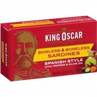 King Oscar Skinless Bonless Sardines Spanish Chili Pepper Food Product Image