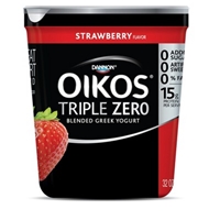 Dannon Oikos Triple Zero Strawberry Flavored Blended Greek Yogurt - 32 fl oz Product Image
