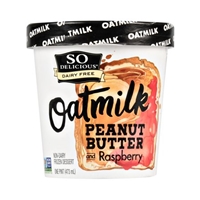 So Delicious Dairy Free Oatmilk Peanut Butter Raspberry Frozen Dessert, 1 Pint Product Image