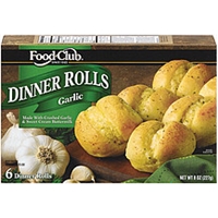 Food Club Dinner Rolls W/Crushed Garlic & Sweet Cream Buttermilk 6 Ct Food Product Image