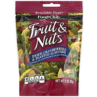 Food Club Fruit & Nuts Dried Cranberries & Toasted Almonds Food Product Image