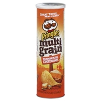 Pringles Multi-Grain Cheesy Cheddar Potato Chips Food Product Image
