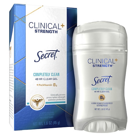 Secret Clinical Strength Clear Gel Antiperspirant Deodorant Completely Clean Product Image