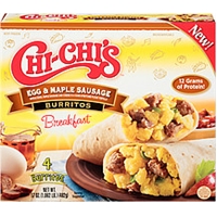 Chi-Chi's Foods Breakfast Burritos Egg & Maple Sausage Food Product Image