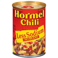 Hormel No Beans Less Sodium Chili Food Product Image