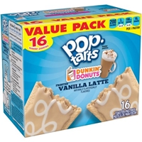 Kellogg's Pop-Tarts Dunkin' Donuts Frosted Vanilla Latte Toaster Pastries, 16ct 28.2oz