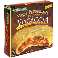 Cedarlane Veggie Pepperoni Stuffed Focaccia With Tomato, Cheese And Meatless Pepperoni Food Product Image