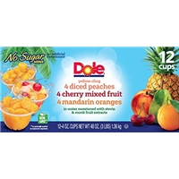 Dole Fruit Bowls, Peaches Mandarin Oranges And Cherry Mixed Fruit, 4 Ounce, 12 Count Product Image