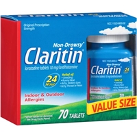 Claritin Non-Drowsy Indoor & Outdoor 24 Hour Allergy Relief - 70 CT Food Product Image