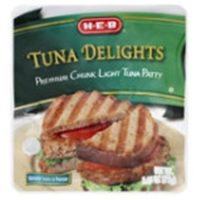 H-E-B Tuna Delights Premium Chunk light Tuna Patty Food Product Image