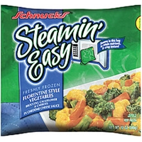 Schnucks Frozen Vegetables Steamin' Easy Vegetables Florentine Style In Cheddar Cheese Sauce Food Product Image