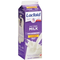 Lactaid Fat Free Milk 100% Lactose Free Allergy and Ingredient Information