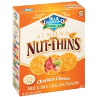Blue Diamond Almonds Almond Nut-Thins Nut & Rice Cracker Snacks Cheddar Cheese