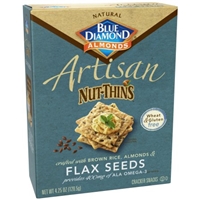 Blue Diamond Almonds Artisan Nut-Thins Flax Seeds Cracker Snacks Product Image