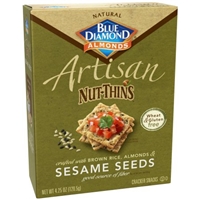 Blue Diamond Almonds Artisan Nut-Thins Sesame Seeds Cracker Snacks Product Image