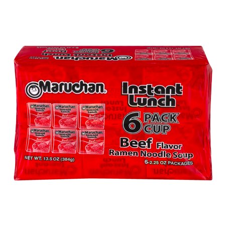 Maruchan Instant Lunch Beef Flavor Ramen Noodles With Vegetables - 6 Ct Food Product Image
