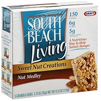 South Beach Living Granola Bars Sweet Nut Creations, Nut Medley Food Product Image