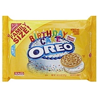 Oreo Cookies Sandwich, Birthday Cake Flavor Creme, Family Size! Food Product Image