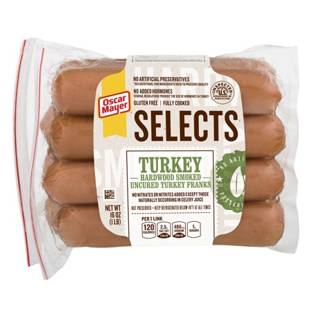 Oscar Mayer Selects Turkey Franks - 8 CT Food Product Image
