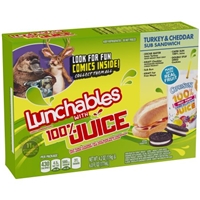 Lunchables Turkey & Cheddar Sub Sandwich with 100% Juice Product Image