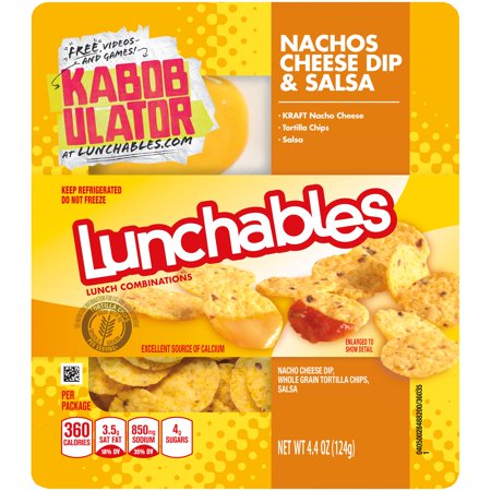 Lunchables Lunch Combinations Nachos Cheese Dip & Salsa Packaging Image