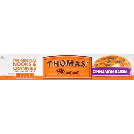 Thomas' Cinnamon Raisin English Muffins - 6 Ct Packaging Image