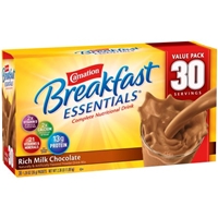 Carnation Breakfast Essentials Rich Milk Chocolate Complete Nutritional Drink 30-1.26 oz. Packets Food Product Image