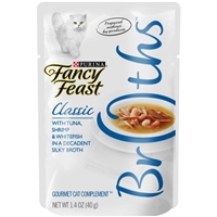 Purina Fancy Feast Broths Classic with Tuna Shrimp & Whitefish Gourmet Cat Complement Product Image