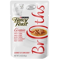 Purina Fancy Feast Broths Classic with Tuna Anchovies & Whitefish Gourmet Cat Complement Product Image