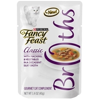 Purina Fancy Feast Broths Gourmet Cat Complement Classic with Mackerel & Vegetables Product Image