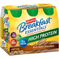 Carnation Breakfast Essentials Complete Nutritional Drink High Protein Rich Milk Chocolate - 6 CT Food Product Image