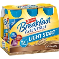 Carnation Breakfast Essentials Light Start Complete Nutritional Drink Cafe Mocha - 6 CT Food Product Image