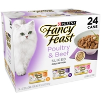 Purina Fancy Feast Poultry & Beef Feast Variety Sliced Gourmet Cat Food - 24 CT Food Product Image