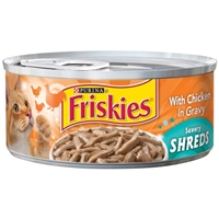 Purina Friskies Savory Shreds with Chicken in Gravy Cat Food Food Product Image