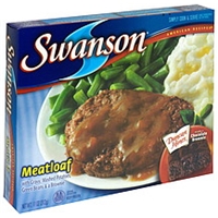 Swanson Meatloaf With Gravy, Mashed Potatoes, Green Beans & A Brownie Food Product Image
