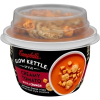 Campbell's Slow Kettle Style Creamy Tomato Soup With Crunchy Toppings, Gourmet Snack, 7oz Microwavable Cup Product Image
