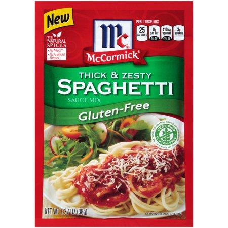 McCormick Gluten-Free Thick & Zesty Spaghetti Sauce Mix, 1.37 oz. Packet Food Product Image