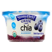 Stonyfield Greek & Chia Blueberry Yogurt Product Image